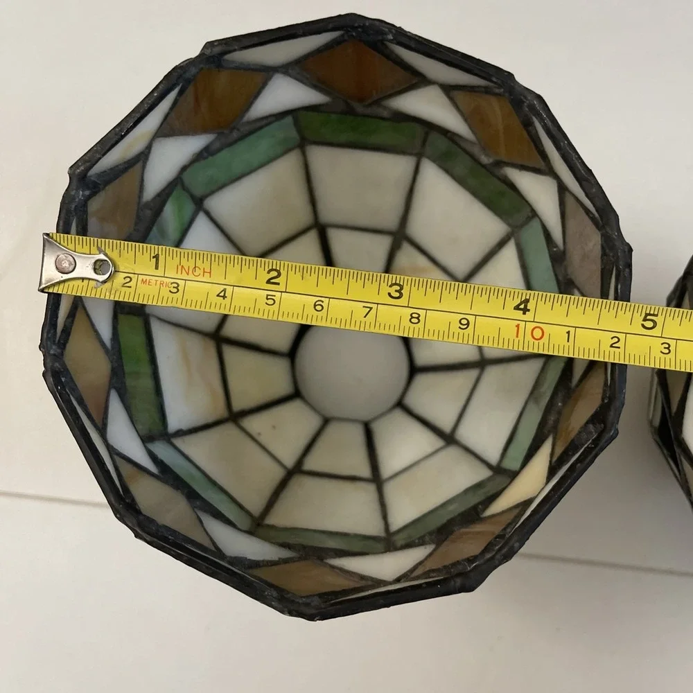 Vintage Stained Glass Mosaic Tiffany Style Lamp Shade For Bar, Office And More